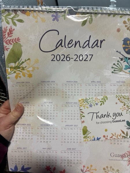 Condition photo showing New/Like New for GuassLee Wall Calendar 2026, Floral Vibes Calendar Wall 2026, 18-Months Hanging Calendar Jan. 2026 to June. 2027, 14” x 11” Monthly Planner Wall with Thick Paper for Office School Home Teacher Green