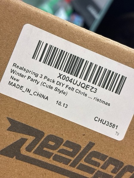 Condition photo showing New/Like New for Realspring 3 Pack 3.2ft DIY Felt Christmas Tree, Brown Felt Xmas Tree, Santa Advent Calendar with Ornament Cutouts to Decorate Wall Hanging Decorations for Christmas Crafts Kit Winter Party Favor