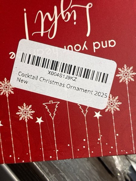 Condition photo showing New/Like New for Old Fashioned Cocktail Christmas Ornament 2025 – Bourbon Whiskey Christmas Tree Decoration for Men & Women Drinkers, Bartenders, Dad, Grandpa – Funny Cocktail Lover Gift Idea, Holiday Bar Keepsake