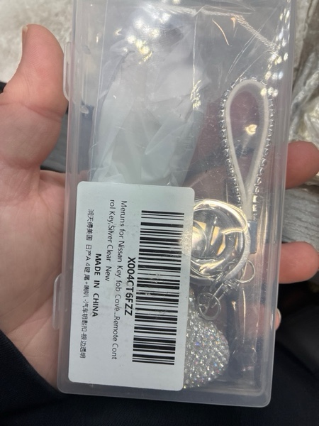 Condition photo showing New/Like New for Meruns Compatiable with Nissan 4 Buttons key fob cover with Diamond Bling Keychain, Car Accessories Keys Shell TPU for Murano Sentra Altima Rogue Kicks Armada Pathfinder Smart Key,Silver Clear Compatiable with Nissan-A 4 Buttons Silver Clear