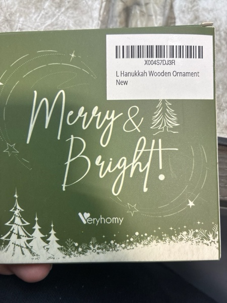 Condition photo showing New/Like New for Happy Hanukkah Ornaments for Christmas Tree 2025, Spiritual Christmas Ornaments - Jewish Chanukah Gifts for Women, Men, Family, Friends - Wooden Religious Hanukkah Christmas Decorations