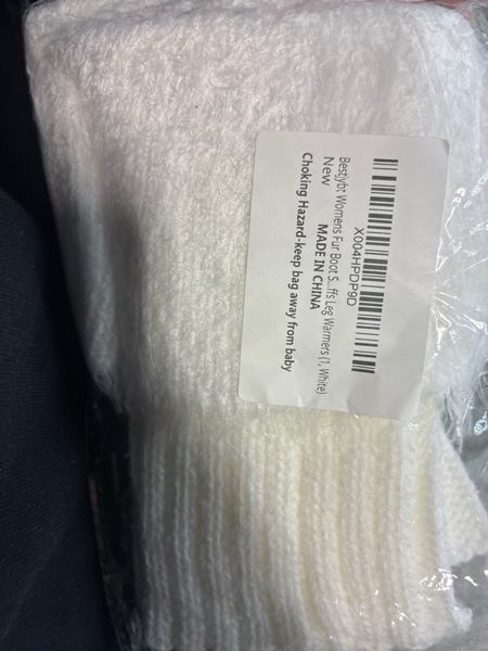 Condition photo showing New/Like New for Bestjybt Womens Fur Boot Socks Knitted Boot Cuffs Leg Warmers White 1