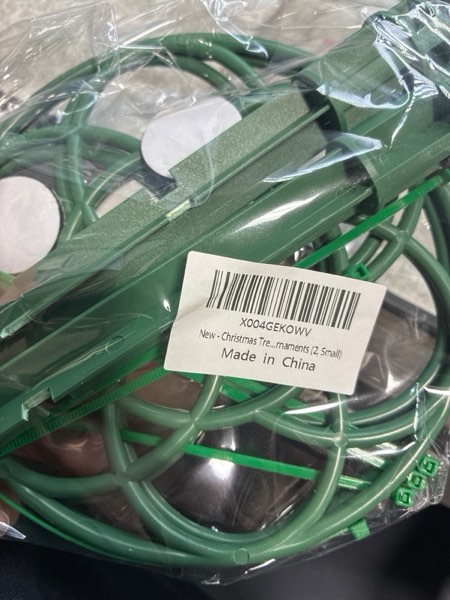 Condition photo showing New/Like New for 2Pcs Christmas Tree Topper Holder, Flat Base Holiday Universal Tree Topper Stabilizer, Green Support Rod with Adjustable attachments to stabilize Seasonal Treetop Ornaments (2, Small) Small 2