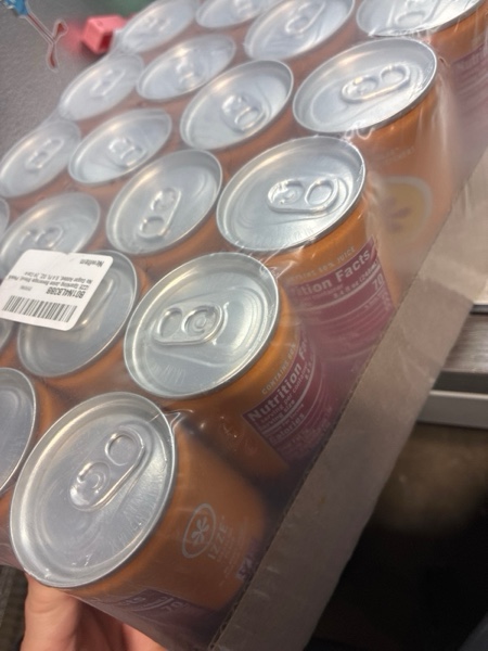 Condition photo showing New/Like New for IZZE Sparkling Juice Beverage Blend, Peach, No Sugar Added, 8.4 FL OZ, 24 Cans Peach 8.4 Fl Oz (Pack of 24)