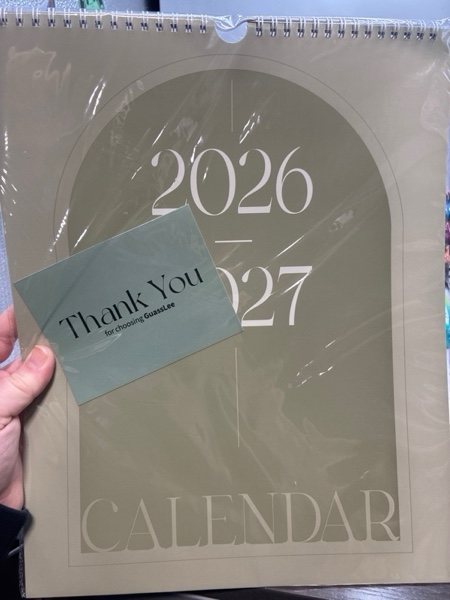 Condition photo showing New/Like New for Guasslee Wall Calendar 2026-2027, Vertical Wall Calendar 2026, Jan. 2026-Jun. 2027, 18-Month Paper Calendar Spiral Bound, Monthly Planner Wall for Office School Home Easy Organizing, 14" X 11"