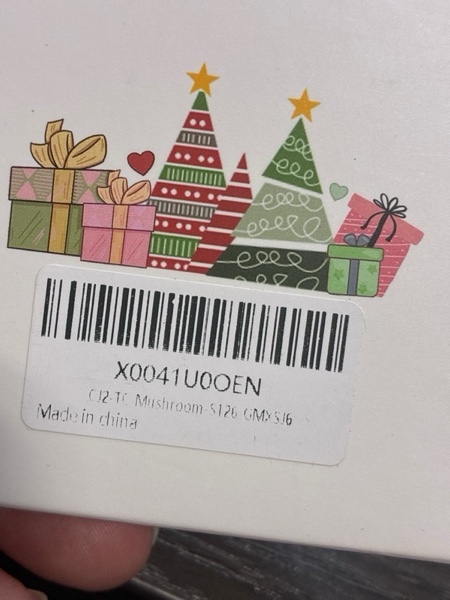 Condition photo showing New/Like New for Stained Ceramic Mushroom Ornament - Christmas Ornaments & Home Decor for Mushroom Lovers