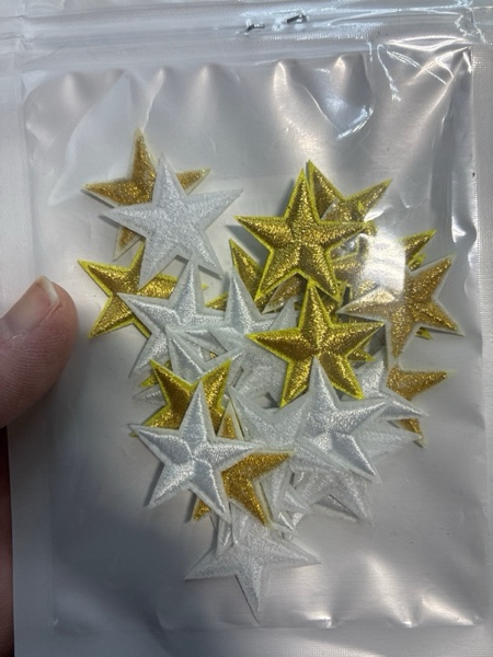 Condition photo showing New/Like New for PAGOW 30 Pcs Star Iron on Patch, 1 Inch Sew on Star Embroidered Patches, Iron on Patches Embellishments for Clothes, Hats, Jackets, Backpacks, Star Decor, Appliques Decoration (15 Colors, 1") 15 Mixed Colors
