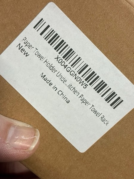 Condition photo showing New/Like New for Paper Towel Holder Under Cabinet - Wall Mount & Self-Adhesive, Silver Stainless Steel, Hanging Paper Towels Holder for Kitchen & Bathroom, Strong Stick-On or Screw Mount Kitchen Paper Towel Rack