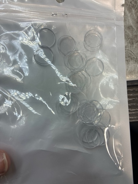 Condition photo showing New/Like New for 30 Pcs Glass Table Top Anti Slip Pads, Glass Table Top Bumpers, Rubber Tables Protector for Kitchen, Cabinets, Laptop (2mm)