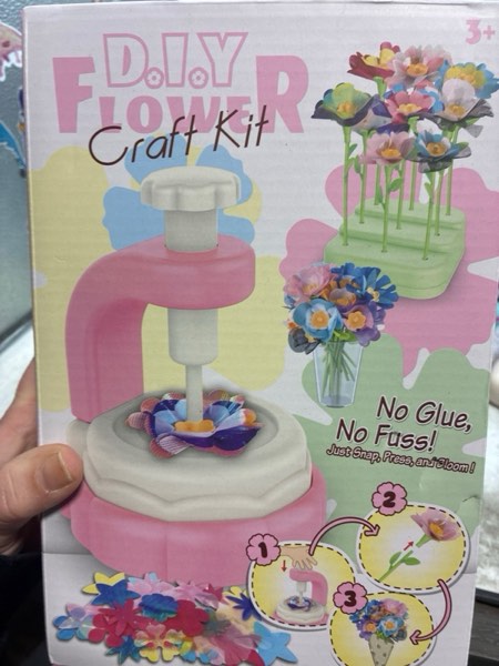 Condition photo showing New/Like New for Mini Fabric Flower Press Sewing Machine Toy Kit for Kids Beginners, DIY Paper Bouquets Manual Sewing Kit, Creative Arts & Crafts Making Toy Gift for 4-8 Year Old Girls Boys