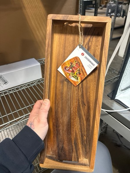 Condition photo showing New/Like New for Acacia Wood Rectangle Serving Tray 15.8" x 5.9" x 1.8"