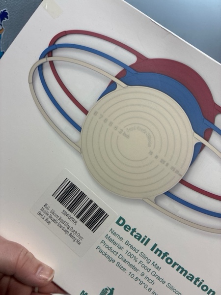 Condition photo showing New/Like New for Silicone Bread Sling Dutch Oven - Non-Stick & Easy Clean Reusable Sourdough Bread Mat Sling with Long Handles,Round Baking Tools and Supplies (Beige & Red)