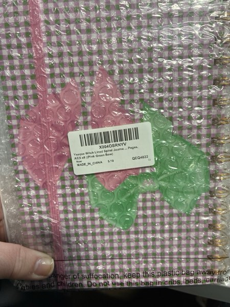 Condition photo showing New/Like New for Yeaqee Witch Lined Spiral Journal Notebook Pink Green Writing Journal Notebook for Work Note Taking Witch Princess Journals for Writing Gift for Movie Fans 140 Pages, A5(6"x8")(Pink Green Bow)