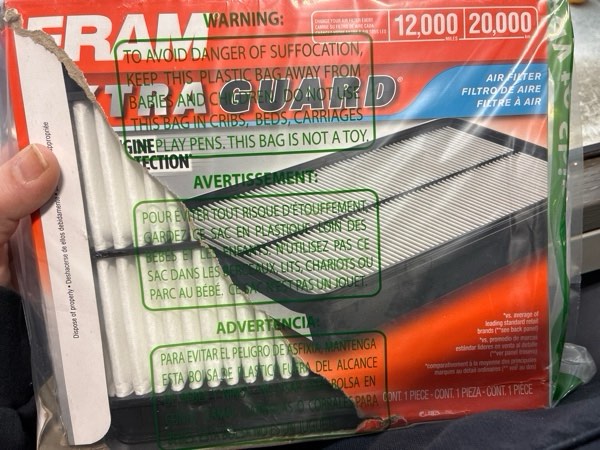 Condition photo showing New/Like New for FRAM Extra Guard CA9902 Replacement Engine Air Filter for Select Chevrolet, Pontiac and Suzuki Models, Provides Up to 12 Months or 12,000 Miles Filter Protection One Size