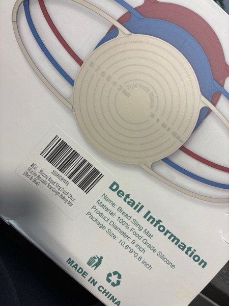 Condition photo showing New/Like New for Silicone Bread Sling Dutch Oven - Non-Stick & Easy Clean Reusable Sourdough Bread Mat Sling with Long Handles,Round Baking Tools and Supplies (Beige & Red)