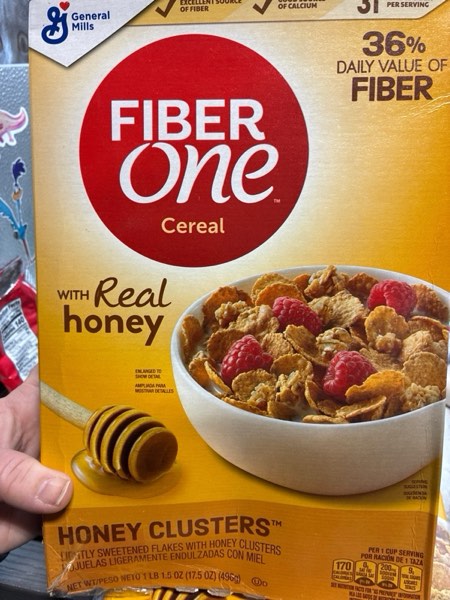 Condition photo showing Good Condition for Fiber One Honey Clusters Breakfast Cereal, Fiber Cereal Made with Whole Grain, 17.5 oz