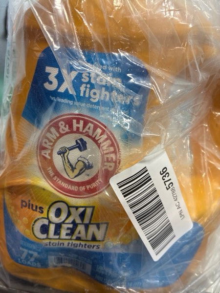 Condition photo showing As Is for ARM & HAMMER Plus OxiClean Fresh Scent, 77 Loads Liquid Laundry Detergent, 100.5 Fl oz Fresh Scent 100.5 Fl Oz (Pack of 1)