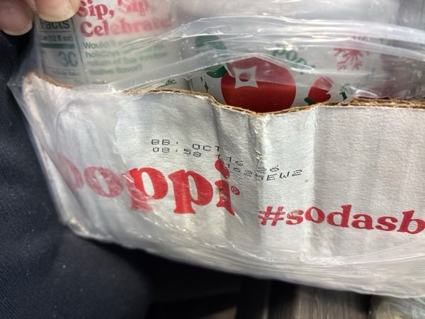 Condition photo showing As Is for Poppi Sparkling Prebiotic Soda Beverage with Apple Cider Vinegar, Seltzer Water and Fruit Juice, Cranberry Fizz Flavor, 12 Fl Oz, Pack of 12, Packaging May Vary