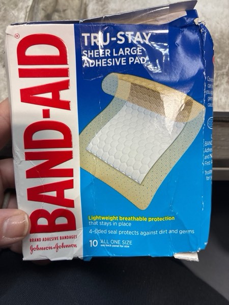 band-aid brand tru-stay adhesive pads, large sterile bandages for wound care, large size, 10 ct