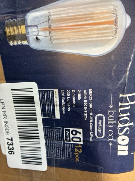 Condition photo showing New/Like New for HUDSON BULB CO. Vintage Incandescent Edison Light Bulbs 60W (4 Pack)- E26/E27 Base 2100K Dimmable Decorative Lightbulbs for Outdoor and Indoor - ST64 Style Warm Light - Antique Squirrel Filament 4 Count (Pack of 1) Antique Squirrel Filament - Clear Glass