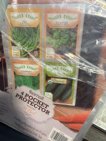 Condition photo showing New/Like New for Samsill 50 Pack Heavy Weight 4 Pocket Garden Seeds Storage Clear Sheet Protectors, Seed Organizer, Each Pocket Measures 3.5" x 5.25", Fits in Standard 3 Ring Binder
