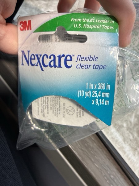 Condition photo showing New/Like New for Nexcare Flexible Clear Tape, Waterproof Transparent Medical Tape, Secures Dressings and Catheter Tubing - 1 In x 10 Yds, 1 Roll of Tape