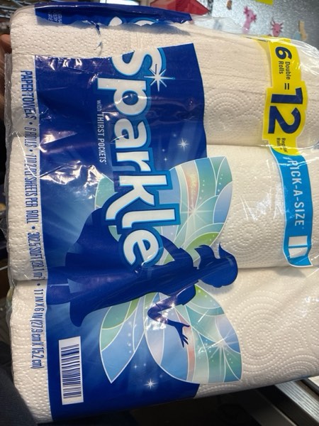 Condition photo showing New/Like New for Sparkle Pick-A-Size Paper Towels, 6 Double Rolls (660 Sheets Total) - Strong 2-Ply Towels for Kitchen Cleanup and Everyday Messes Double 110 sheet (6 Packs)