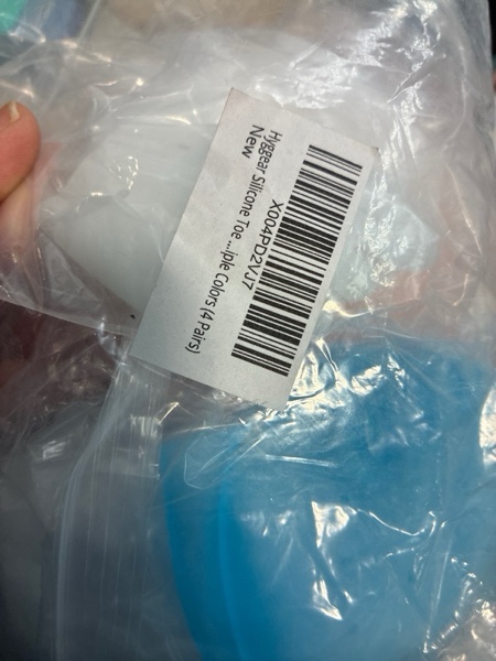 Condition photo showing New/Like New for Silicone Toe Separators for Women & Men, 4 Packs Toe Separators Bunion Corrector Cushion, Breathable Soft and Comfortable Gel Foot Cushions, Multiple Colors (4 Pairs)