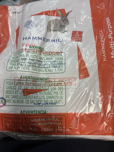 Condition photo showing New/Like New for Hammermill Printer Paper, Fore Multipurpose 20 lb Copy Paper, 3 hole - 1 Ream (500 Sheets) - 96 Bright, Made in the USA