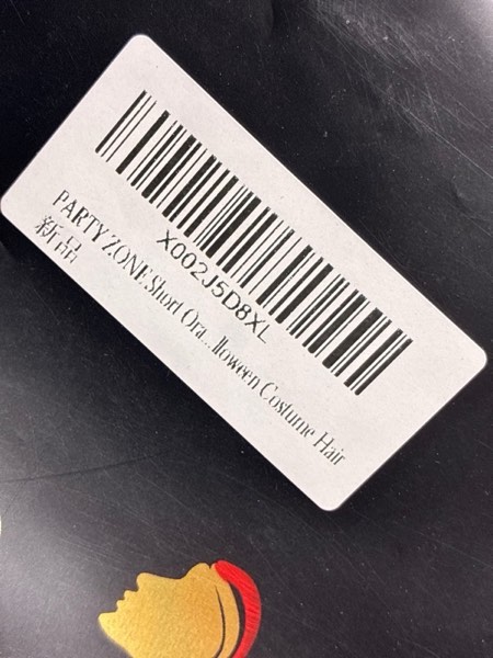 Condition photo showing New/Like New for PARTY ZONE Short Orange Cosplay Wig-Curly Synthetic Wavy Movie Anime Wigs for Party Halloween Costume Hair