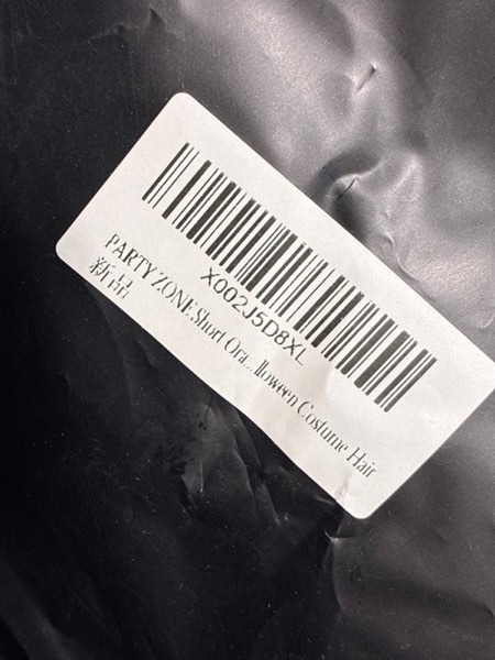 Condition photo showing New/Like New for PARTY ZONE Short Orange Cosplay Wig-Curly Synthetic Wavy Movie Anime Wigs for Party Halloween Costume Hair