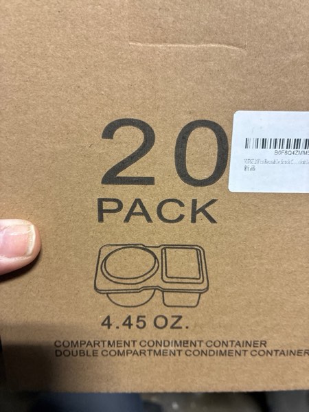 Condition photo showing New/Like New for 20Pcs Reusable Snack Containers with Lids,Condiment Snackle Box Container, Double Compartment Meal Prep Containers, Snack Pack Containers, Lightweight and Stackable,Microwave Freezer Safe