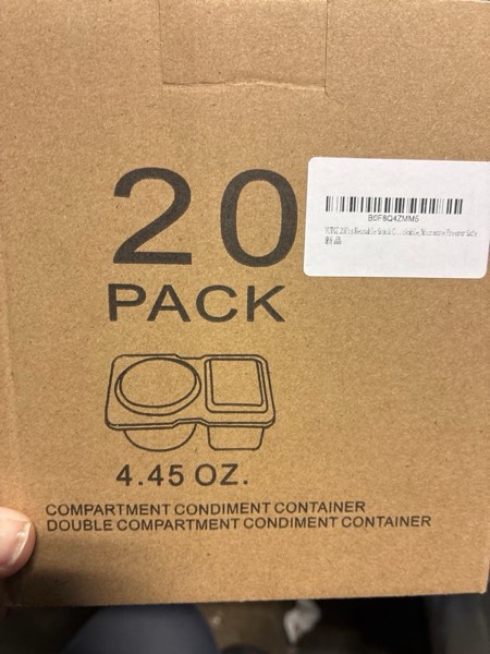 Condition photo showing New/Like New for 20Pcs Reusable Snack Containers with Lids,Condiment Snackle Box Container, Double Compartment Meal Prep Containers, Snack Pack Containers, Lightweight and Stackable,Microwave Freezer Safe