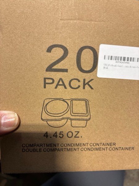 Condition photo showing New/Like New for 20Pcs Reusable Snack Containers with Lids,Condiment Snackle Box Container, Double Compartment Meal Prep Containers, Snack Pack Containers, Lightweight and Stackable,Microwave Freezer Safe