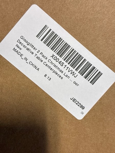 Condition photo showing New/Like New for Glooglitter 2 Pack Christmas Lanterns with Warm White LED Lights 11 x 6 Inch Red Christmas Lantern Decor with Holly Berry Pine Hanging Xmas Candle Holder Indoor Outdoor Decorative Table Centerpieces