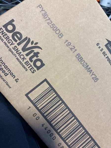 Condition photo showing New/Like New for belVita Energy Snack Bites, Maple, Cinnamon and Sunflower Seed, 5 oz Bag