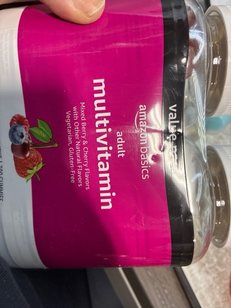 Condition photo showing New/Like New for Amazon Basics Adult Multivitamin Gummies, Mixed Berry & Cherry, 150 Gummies, 75-Day Supply, Pack of 2 (Previously Solimo) 150 Count (Pack of 2)