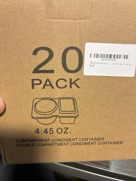 Condition photo showing New/Like New for 20Pcs Reusable Snack Containers with Lids,Condiment Snackle Box Container, Double Compartment Meal Prep Containers, Snack Pack Containers, Lightweight and Stackable,Microwave Freezer Safe