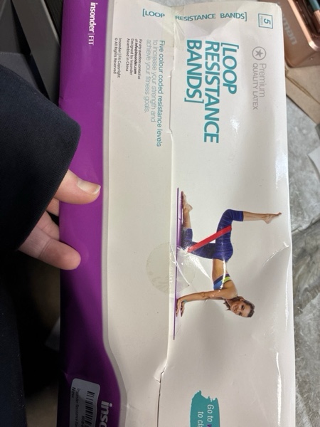 Condition photo showing New/Like New for Insonder Resistance Band Set - 5 Exercise Bands for Workout & Fitness Gray Set