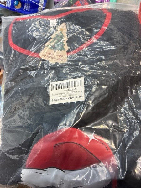 Condition photo showing New/Like New for Rnxrbb 2025 Matching Family Christmas Pajamas Holiday Family Christmas Pjs Set Sleepwear Xmas Jammies Men Women Kids Couples Men XX-Large Black Eif Crew