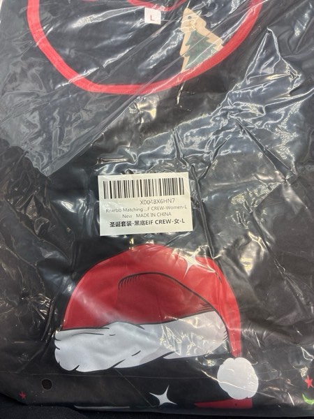 Condition photo showing New/Like New for Rnxrbb 2025 Matching Family Christmas Pajamas Holiday Family Christmas Pjs Set Sleepwear Xmas Jammies Men Women Kids Couples Women Large Black Eif Crew