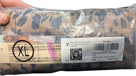 Condition photo showing New/Like New for Dokotoo Summer Tops for Women: Dressy Casual Business Crewneck Babydoll Peplum Puff Sleeve Shirt, Tie Front Boho Blouse (XL, Brown)