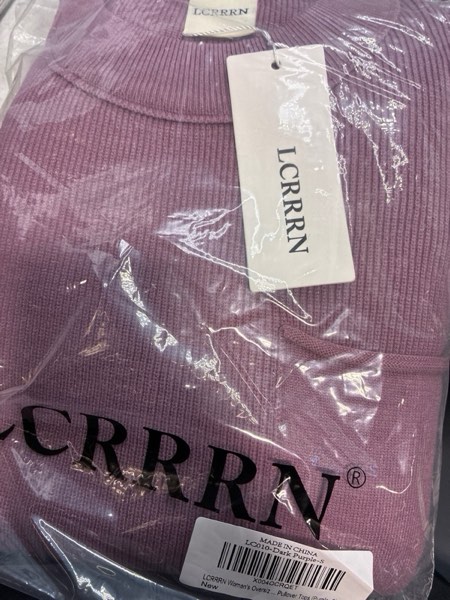 Condition photo showing New/Like New for Women's Oversized Sweaters 2025: Crewneck Long Sleeve Batwing Pullover Top (Dark Purple, Small)