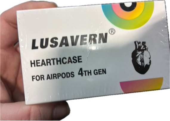 Condition photo showing New/Like New for Silicone AirPods 4 Case – Cool Heart Design Protective Cover with Keychain — Shockproof & Drop-Proof Wireless Charging Compatible for AirPods 4th Generation Men & Women (Blue)