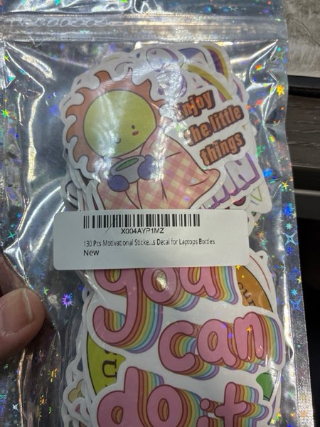 Condition photo showing New/Like New for 130 Pieces Motivational Holographic Stickers for Teens/Adults — Inspirational Scrapbook Decals for Journaling, Waterproof Vinyl Mental Health Quotes for Laptops Bottles