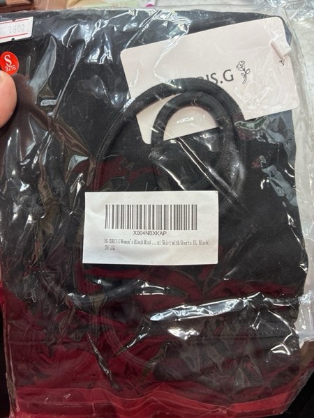 Condition photo showing New/Like New for Women's Mini Skorts with Drawstring Mid Waist Side Split Bodycon Y2K Mini Skirt with Shorts Small Black
