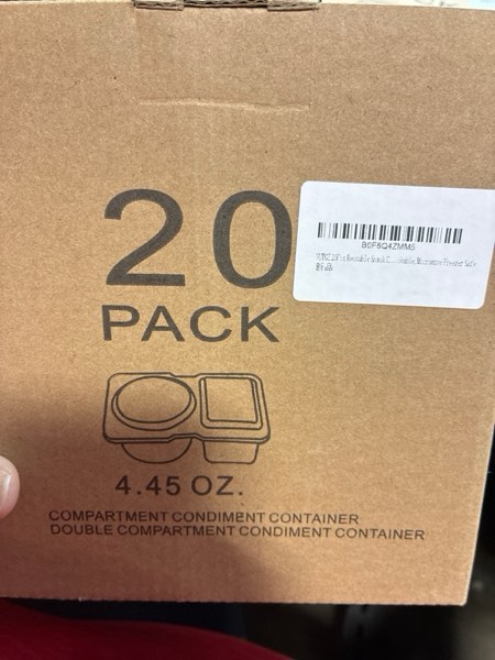 Condition photo showing New/Like New for 20Pcs Reusable Snack Containers with Lids,Condiment Snackle Box Container, Double Compartment Meal Prep Containers, Snack Pack Containers, Lightweight and Stackable,Microwave Freezer Safe