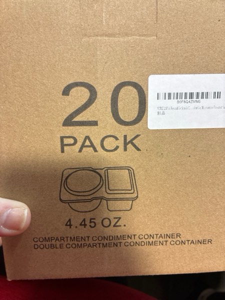 Condition photo showing New/Like New for 20Pcs Reusable Snack Containers with Lids,Condiment Snackle Box Container, Double Compartment Meal Prep Containers, Snack Pack Containers, Lightweight and Stackable,Microwave Freezer Safe