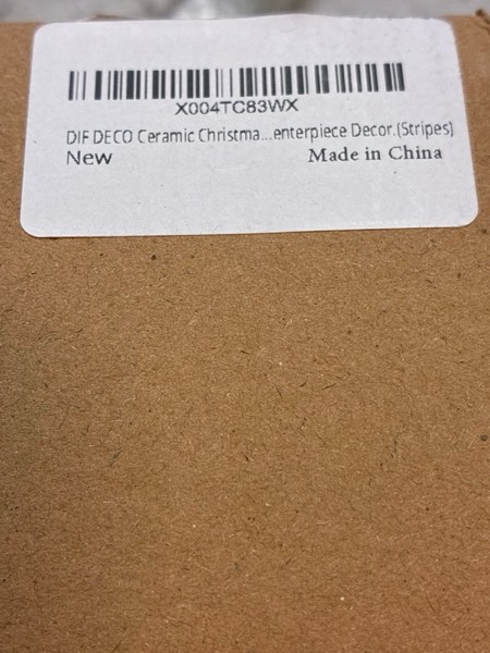 Condition photo showing New/Like New for Ceramic Christmas Sock Vase, Height 8 inch Unique Festival Decoration for Indoor Holiday Party Xmas Vase Centerpiece Decor for Home/Holiday/Weddings/Party Table Flower(Stripes)