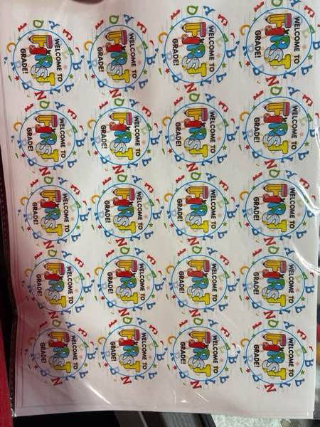 Condition photo showing New/Like New for Back to School Alphabet Stickers – Colorful Welcome Stickers for a New School Year, 40 Pieces for Classroom Decor, School Events, and Learning Motivation 1st